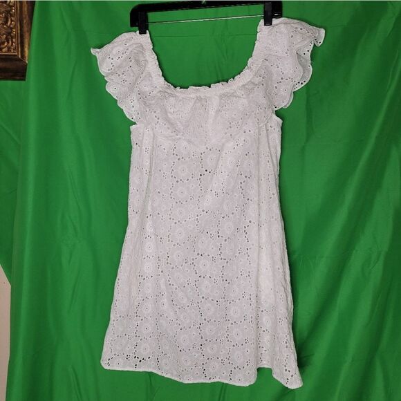 👌TORY BURCH broderie off the shoulder beach Coverup dress🔥 - Picture 11 of 13